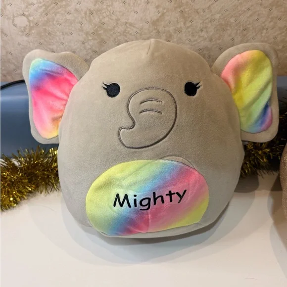 Toy: Squishmallows Gray Elephant with Rainbow Ears - Picture 2 of 5